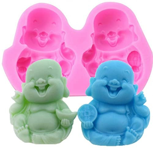 Fopytu Molde 3D Buda Buda Buda Moldeo De Cera Moldes De Derretimiento Molde De Resina Epoxi Arte Arte Silicona Molde DIY Moldes De Jabón Hechos a Mano