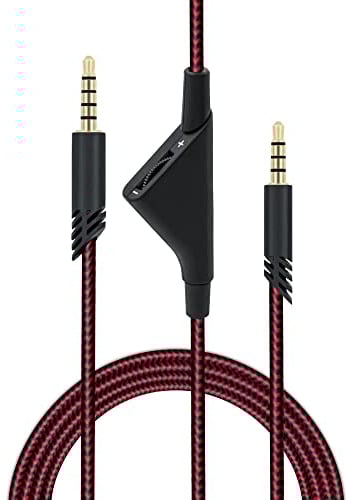 Mcbazel Câble Audio de Remplacement Tressé 2M avec Contrôle de Volume pour Casque Astro A10/A30/A40, PS5/PS4, Xbox One/Series X|S, PC, Smartphone - Câble Aux 3.5mm