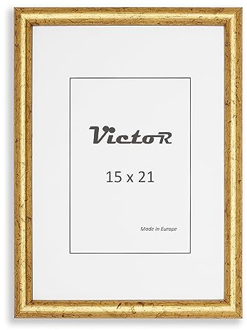 Victor Cadre Photo Or 15x21 cm (A5) David - Bar: 14x17mm - Vintage A5 - Décoration Shabby Chic - Châssis pour l'image 15x21 Doré