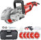 Wall Chaser 4000W, Wall Groove Cutting Machine 7500RPM, Brick Concrete Slotting Machine Dust-Free, 27-33mm Notchering 5 pcs of 115mm Diameter Blades,Rot-125MM