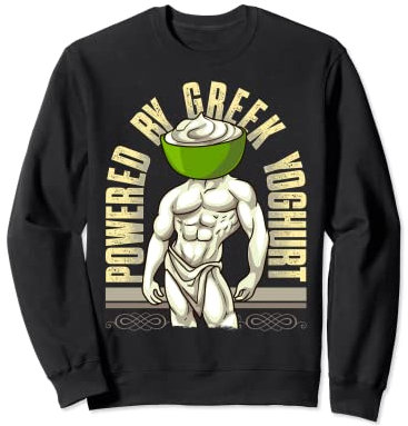 Powered By Greek Yoghurt Fitness Protein Gym Food Fan Yogurt Sweatshirt