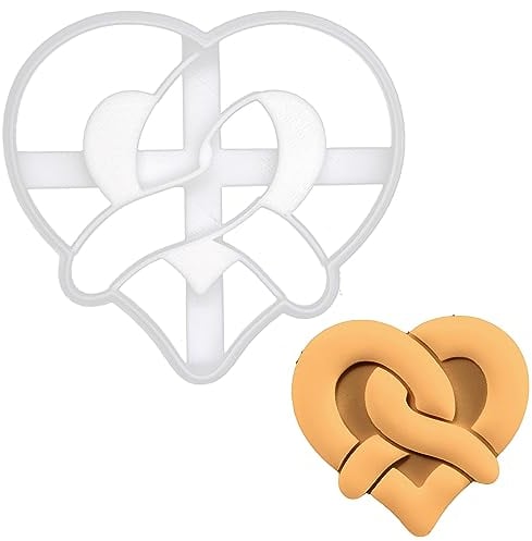 BAKERLOGY Love Pretzel Cookie Cutter - Detailed Biscuit Cutter Design for Baking and Crafts, Ideal on Fondant, Dough, Clay