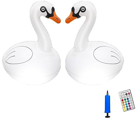 Greethga Luces flotantes para piscina Swan RGB regulables luces para piscina de cisne solar luces inflables impermeables para decoración nupcial en el jardín