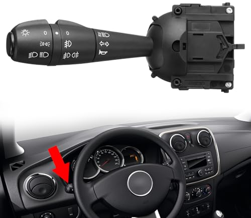 Ruolin Lichtschalter Auto Blinker, Lenkstockschalter Blinkerschalter Kompatibel mit Dacia Logan Lodgy Sandero Dorker Clio 8201167988