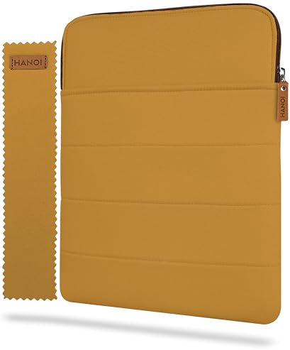 HANOI Collection® Detroit™ Buchhülle mit Reißverschluss. Große gepolsterte Schutzhülle für Bücher. Schutzhülle für Bücher, Buchschutz für Leser (Gelb, Groß)