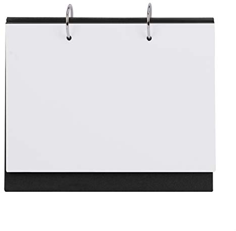 Vertikaler Schreibtisch Kalender Kraftpapier leerer Tischkalender DIY Monatskalender Schreibtischkalender Für Zuhause Büro Schlafzimmer Restaurant Desktop-Kalender Spiralalbum Malbücher (black)