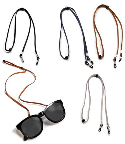Leogony 4PCS Glasses Chain for Men & Women, Mens Glasses Cord Lanyard, Adjustable Strings for Glasses (Multi-Colour)