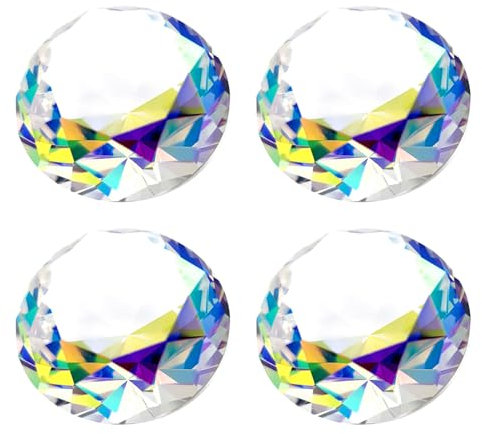 Eterspr 4 Stück Bunt Kristall Glas Diamant, 40mm Kristall Glas Diamant,Kristallglas Deko, Kann als Festdekoration verwendet oder als Spielzeug an Ihre Kinder verschenkt Werden