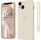 Mitetabo Hülle für iPhone 14 Handyhülle,Gold Liebesherz Case iPhone 14 Weich Silikon Slim Stoßfest Kratzfeste Süßes Gold Love Schutzhülle für iPhone 14 6.1 Beige