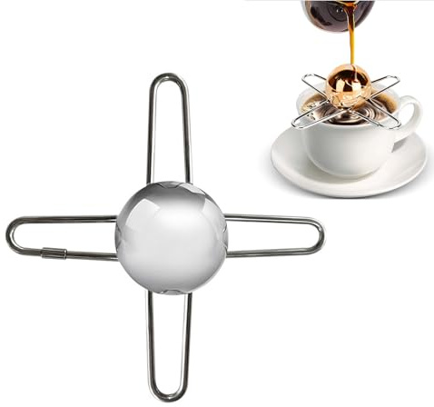 Hsupez 4 cm Coffee Cooling Ball,Kaffeekühlwerkzeug,Gefrorene Kugel für Espressokaffee, Wiederverwendbare Espresso-Frozen-Kugel aus Edelstahl, Eiskugel-Werkzeuge für Kaffee Cocktails Bourbon