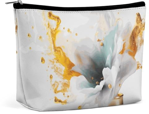 Trousse de maquillage, sacs cosmétiques personnalisés pour femmes, Mug Abstrait Motif Splash, 7.3cm L x 15cm W x 5.9cm H, Trousse de toilette