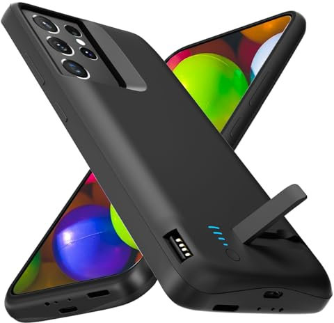 Giabuao Battery Case for Samsung Galaxy S24 Ultra, 7000mAh Portable Charger Charging Case,Smart Rechargeable External Battery Pack, 6.8 inch,Black