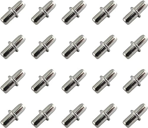 20 PCS Soporte de Estante de Metálico, Soporte Baldas, Pasadores de Soporte para Estante,para Muebles de Estantería de Armario de Cocina, Gabinete, Muebles, Armario, 5 mm.