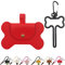 Duuclume Hundekotbeutelspender aus Leder zur Befestigung der Leine, freihändige Kotbeutelhalter mit Karabiner-Clip, Kaninchen-Müllbeutelträger für Spaziergänge, Laufen, Fahrradzubehör, Rot