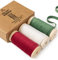 Vitalizart Weihnachten Samtband Grün & Weiß & Rot 0,95 cm x 4,57 m x 3 Rollen, Holzspule, Stoffbesatz für Weihnachtskranzdekoration, Handarbeit, Ornamente, Geschenkverpackungen & Schleifenherstellung