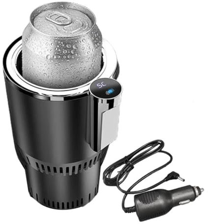 Car Coffee Warmer - 2-in-1 Car Drinks Warmer & Cooler, Auto Car Travel Heating Mug Touch Control Digital Display, Anti Slip Car Cup Expander, ABS Water Bottle Holder For Offices Road Trips