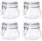 Acan Tradineur - Pack de 4 tarros de Vidrio herméticos Primizie, Incluyen Junta de Goma, Bote, Frasco Multiusos para almacenar conservas, legumbres, Pasta, Galletas - 9,5 x 10,3 cm - 500 ml