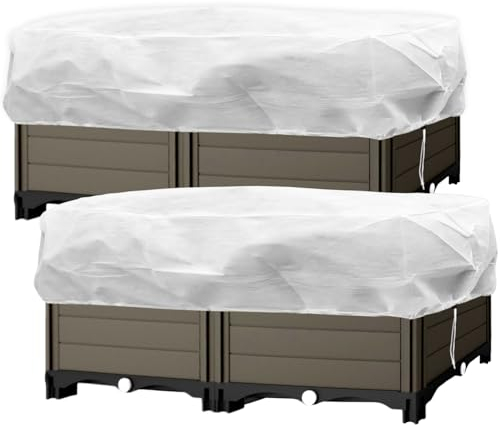 LINSOCLE Winter- & Frostschutz für Kübelpflanzen und Blumenkästen, 2 Stück Pflanzenschutz Winter Kübel,Winterschutz für Balkonpflanzen, Kübelpflanzensack Wintervlies für Pflanzen 100 x 45 x 40cm Weiß