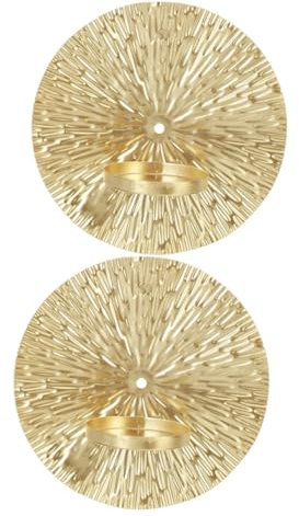 Alipis 2pcs wall candle holders, wall sconces for candles or tea light, candelabra for Living Room, Bedroom, Wedding Bedroom Decor, Gold Trim Metal
