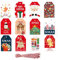 Lunaanda Weihnachtsgeschenkanhänger, 48 Stück Weihnachten Kraftpapier Geschenkanhänger mit Schnur für DIY Basteln, Weihnachtsbaum Dekoration, Geschenkverpackung, 12 Designs Weihnachtsanhänger