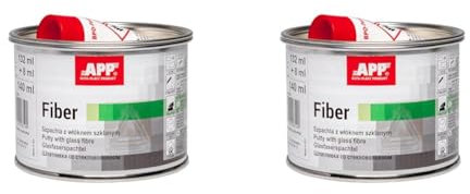 AUTO-PLAST PRODUKT App Fiber Mastic carrosserie Voiture avec Fibre de Verre | Résine Polyester avec durcisseur | Vert | 140 ML (Lot de 2)