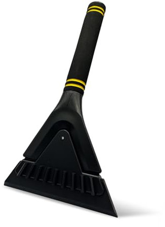SEHAUSEU 1 pz Raschiaghiaccio per Auto Parabrezza, Raschietto per Ghiaccio in ABS, Impugnatura Morbida Ergonomica Antiscivolo, Multifunzionale Staccabile, Lunghezza 27 cm, Larghezza 14,5 cm (Nero)
