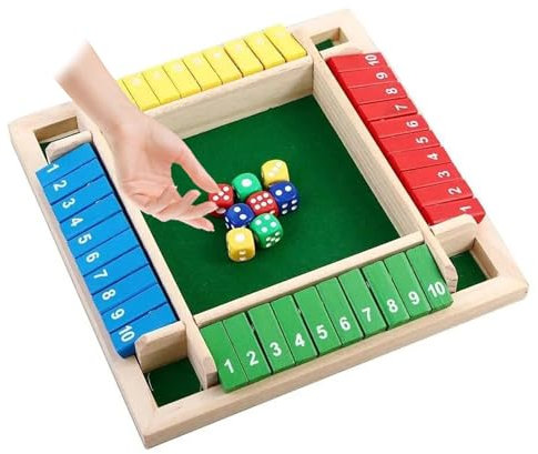 Cerioll Shut The Box 2-4 Giocatori Giochi Da Tavolo, Shut The Box Dadi Da Gioco 2-4 Giocatori 8 Dadi Legno