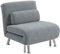 HOMCOM Velvet Chair Bed, 3-in-1 Convertible Sleeper Chair with Adjustable Backrest, Pillow, for Living Room, Bedroom, Grey