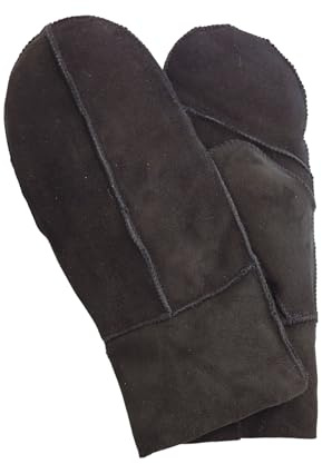 Infinity Leather Womens Genuine Real Sheepskin Suede Mittens Warm Gloves