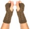 Qiuyan Fashion Warm Soft Comfortable Wrist Gloves Winter Fingerless Hand Warmers Women Girls Stylish Arm Gloves Mitten Knit Crochet Arm Warmers with Thumb Hole for Work Outdoor Gifts (Khaki)