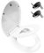 Family Toilet Seat Lid 2 in 1, Soft Close Two Button Quick Release Adjustable Easy to Clean and Install, Smaller Lid White Cute O-Shaped
