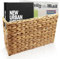 Nexboraque Handgewebter Zeitschriftenhalter Natur Zeitschriftenkorb Rack Wasserhyazinthe schmaler Korb Mülleimer 39,5 x 14,5 x 24 cm Zeitschriftenkorb Weidenkorb für Aufbewahrung Badezimmer Büro