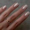 Chrome False Nails Short, SXVME Glazed Milky White Press On Nails Short Medium Square, Glitter Shine Fake Nails Glue on Nails Short Cute, Acrylic Stick on Nails for Women Daily & Party Wear