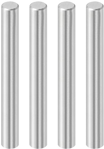 sourcing map 4 perni cilindrici per tasselli, 10 mm x 80 mm, in acciaio inossidabile 316L, perni di supporto per mensole, perni di fissaggio, elementi di fissaggio in metallo, colore argento