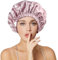 Necole Cuffia in Doppia Seta di gelso 22 Momme 100% per Donna,Ideale per Dormire, Rimane Stabile sulla Testa,Perfetta per la Cura dei Capelli,con Fascia Elastica Regolabile,Cuffia in Seta,Rosa Cipria