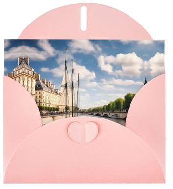 Rosa YYHWHJDE Seine Segeln Druck Grußkarte für Weihnachten, Geburtstag, Valentinstag, Hochzeitstag und Partys