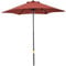 Outsunny Sonnenschirm Ø196 cm, sechseckig Balkonschirm Strandschirm windfest stabil Marktschirm Kurbelschirm Sonnenschutz für Strand Balkon Garten, Weinrot