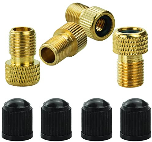 Adattatore valvola in ottone (4 pezzi) – gonfiare pneumatici con pompa standard o compressore d'aria