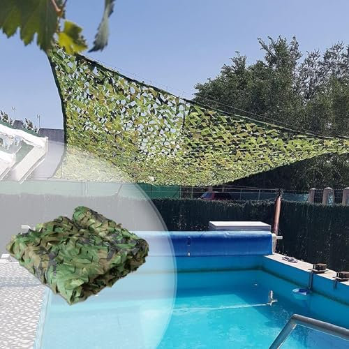 IRUGS Sun Shade Sail For Decoration, 150D Camouflage Pergola Shade Cover, Hunting Camouflage Netting, Camouflage Net With Mesh Backing, Outdoor Sun Shade(2.0 * 2.0m/6.6 * 6.6ft)