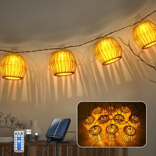 Ciskotu 3M Solar Lichterkette Aussen, 10 LED Solar Lampions Außen Wetterfest Kugeln Lichterkette Außen Solar, 8 Modi Solar Lichterkette Outdoor Dimmbar Solarleuchten Für Außen Balkon Terrasse