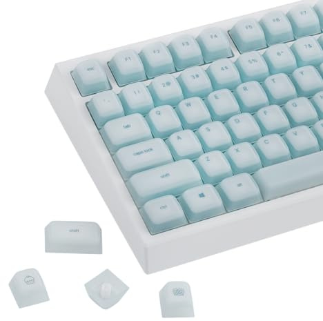 EPOMAKER AegisSil Keycap Set, Silicone Material, Cherry Profile, 113 Keys, 65%/75%/96%/Full Size, Custom Keyboard Keycaps Set for Cherry MX, Kailh, Outemu, Gateron Mechanical Gaming Keyboard (Blue)