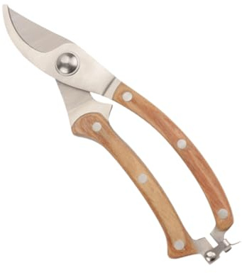 BEBEMOKO Multifunktionale Gartenschere mit Holzgriff Ergonomische Zweig Baumschere Langlebig Kraftsparend Präzise für Gartenarbeit und Strauchschnitt mit Sicherungsmechanismus für Kleine