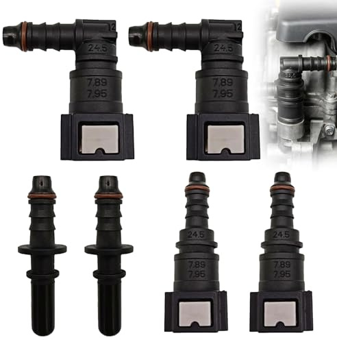 pelriox 6 Pièces Raccord Carburant Connecteur De Tuyau De Carburant Raccord Durite Gasoil, Raccords Rapides Diesel, Plusieurs Tailles, Matériau PA Durable, Bonne Performance D'Étanchéité