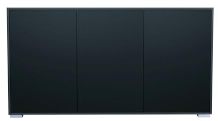 InnoFurn Sideboard Elena, Kommode mit Push-to-Open, Made in Germany, Moderner Schrank für Wohnzimmer Schlafzimmer Anthrazit matt/Schwarz matt (152,5 x 83 x 37 cm)
