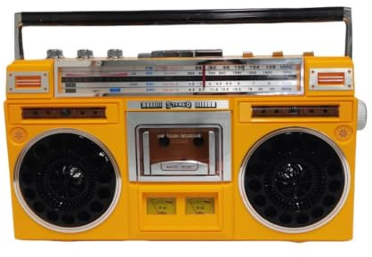 FytStycale Boomboxes with USB Slot Vintage Boomboxes with Cassette Audio Logging Device Vintage Throwback Tape Audio Logging Device for Music Lovers, Bedroom, Office, Yellow