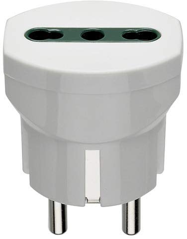 VIMAR RI.00301B Adattatore Semplice Sicury, Spina 2P+T 16 A Combinata Standard Tedesco e Francese, Bpresa 2P+T 16 A Standard Italiano Tipo P17/11