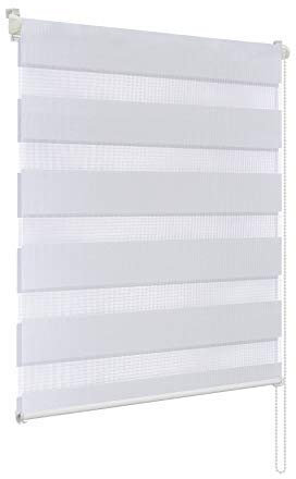 Rapid Teck® Duo Rollo Doppelrollo Weiß 60cm x 150cm ohne Bohren Klemm Seitenzugrollo Kettenzugrollo Vario Jalousie