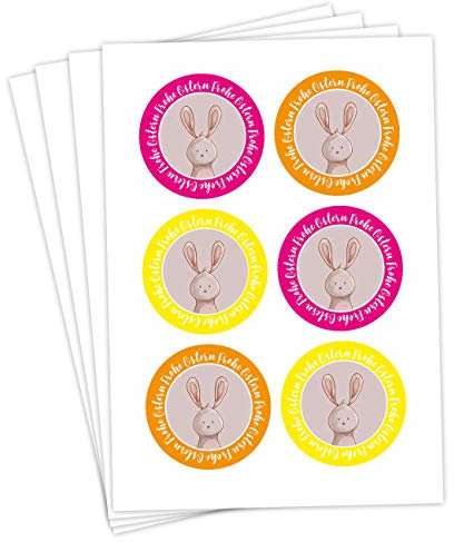 Papierdrachen 24 Oster Aufkleber zum Basteln und Dekorieren - Motiv Osterhase bunt - Sticker Nr 36 - Ostern 2023