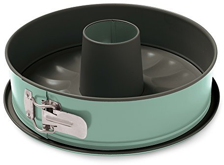 Guardini, Linea Bon Ton, Tortiera apribile 1 fondo con cono 26cm, Fondo Salvagoccia, Acciaio con rivestimento antiaderente, Verde Salvia, Per torte e cheesecakes