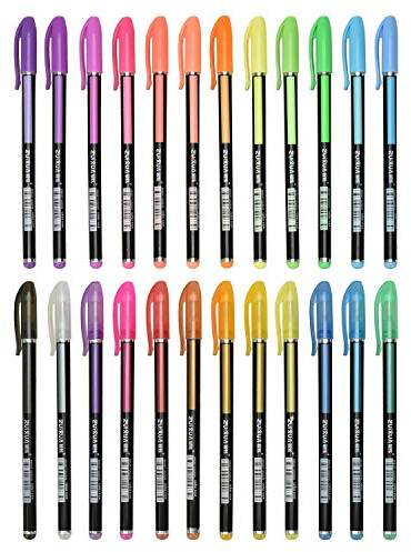 Pretop Gelstifte Set | Gelschreiber | Multicolor Gel Stift Set Inklusive Metallic, Glitzer, Neon, waterchalk für Künsterbedarf, Erwachsene Malbücher, Zeichnen, Skizzieren, basteln usw
